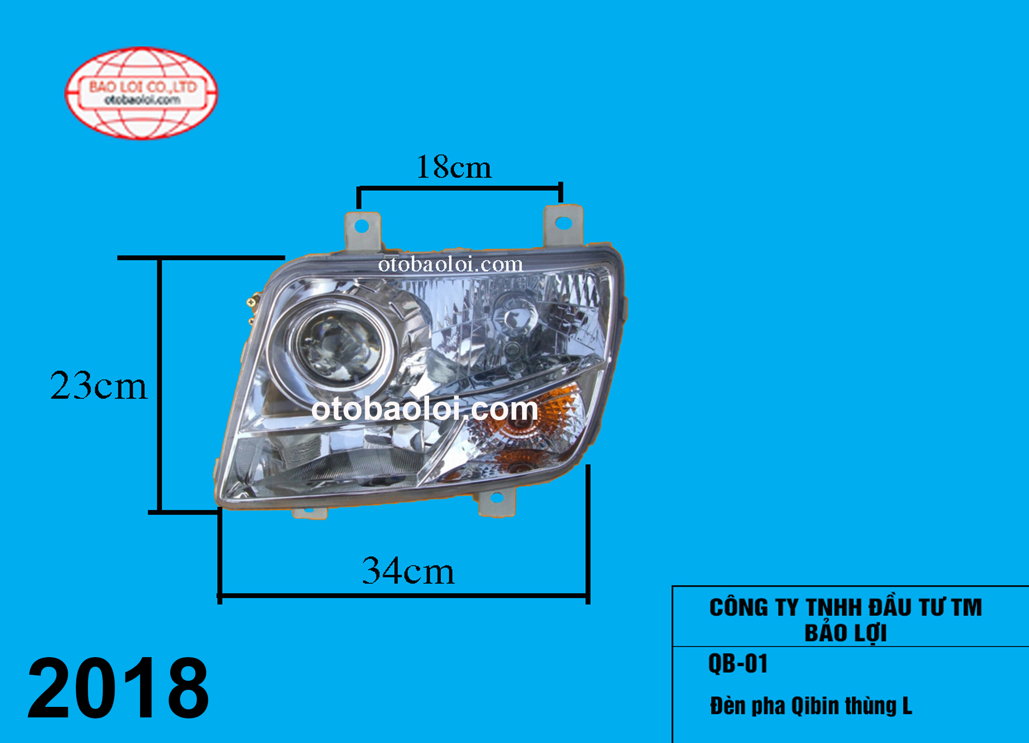 Đèn pha Qibin thùng L