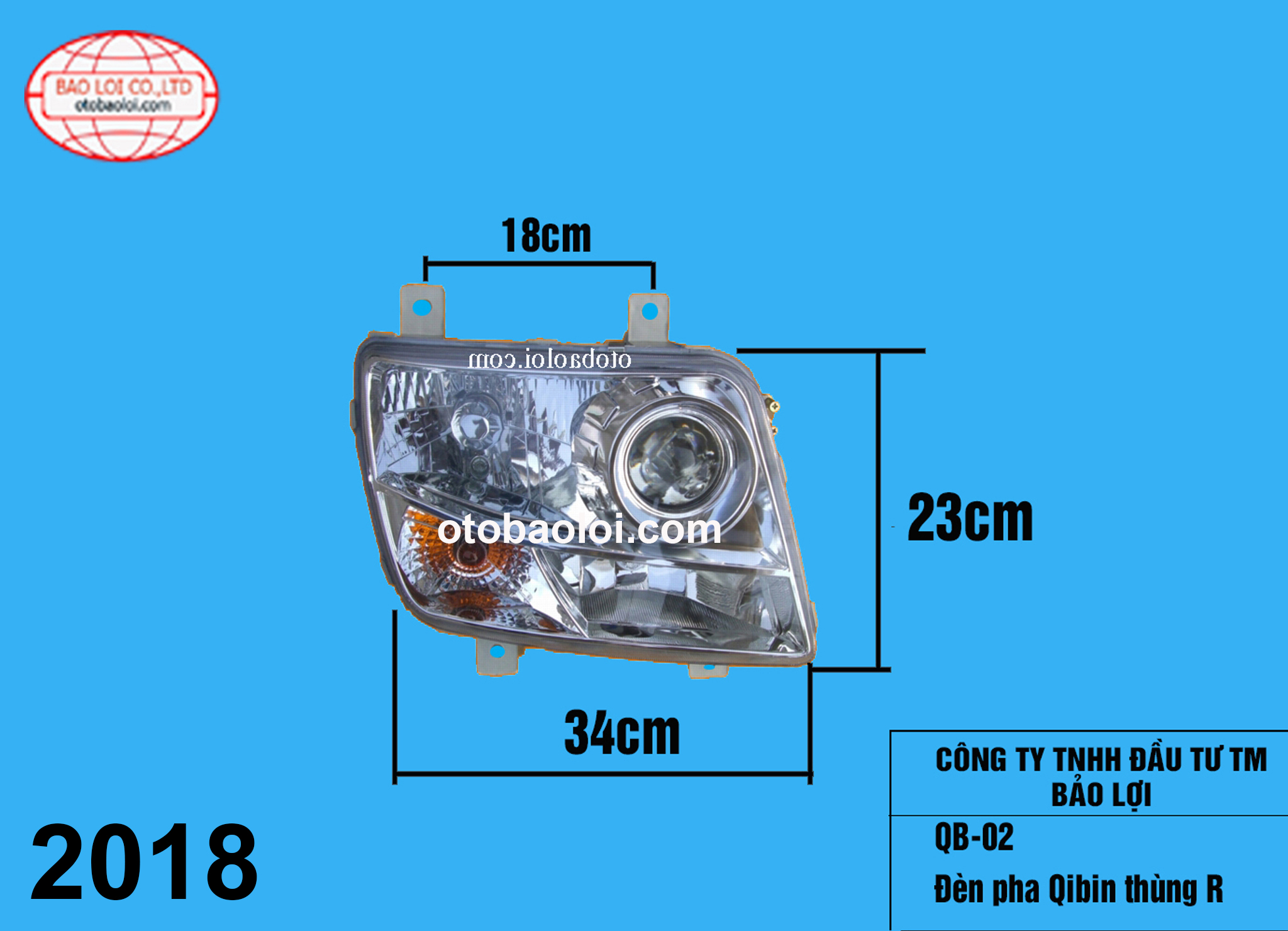 Đèn pha Qibin thùng R