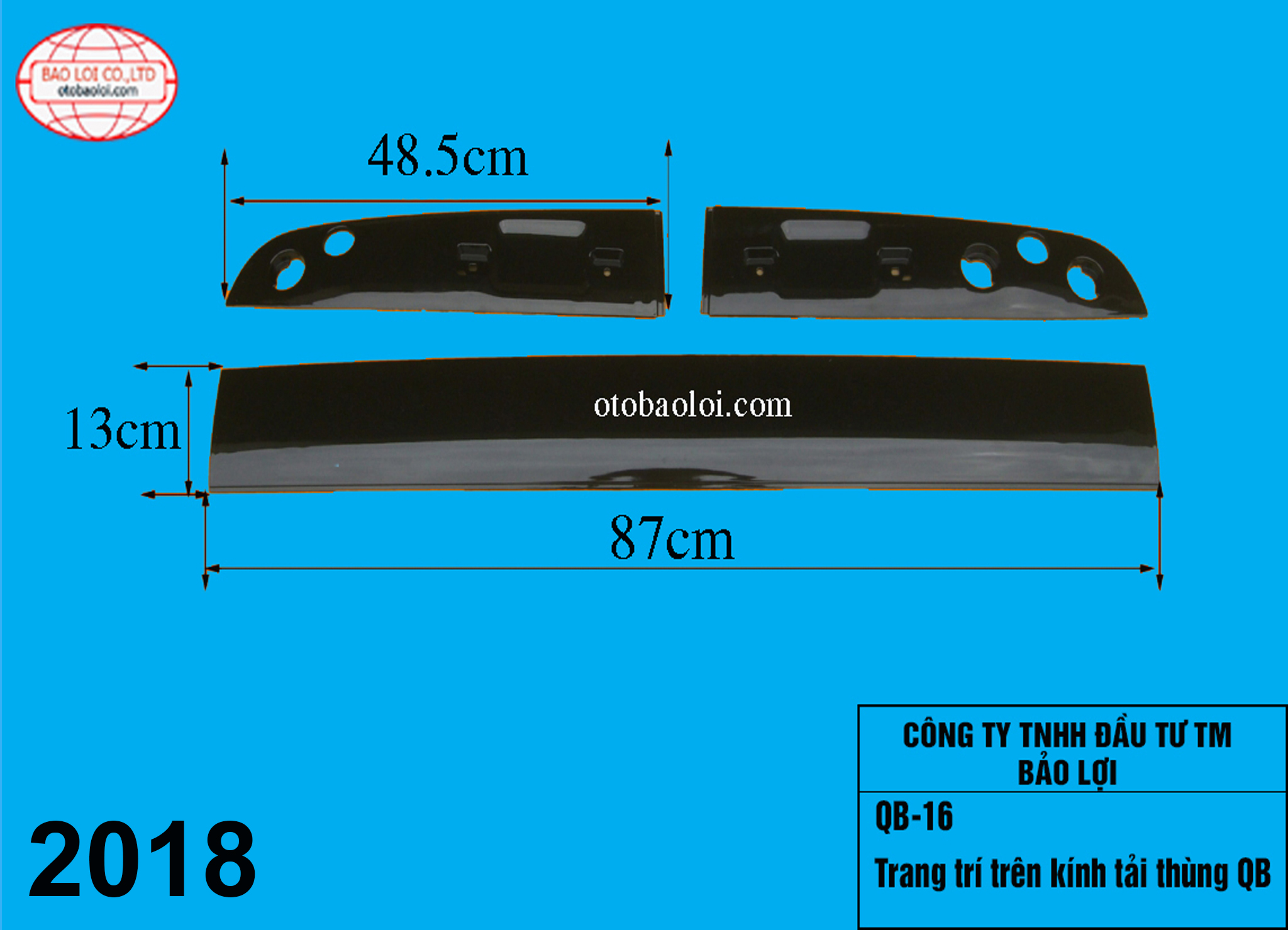 Trang trí trên kính tải thùng QB