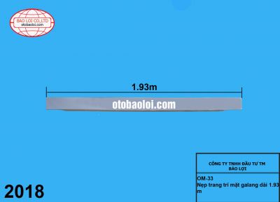 nẹp trang trí  mặt galang dài 1.93m