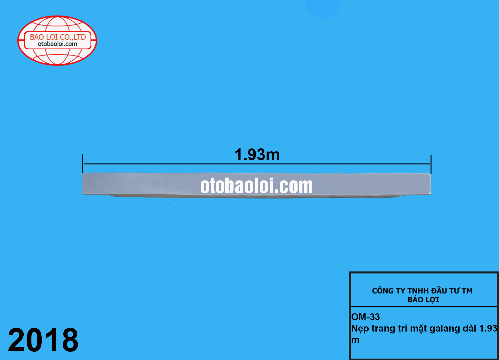 nẹp trang trí  mặt galang dài 1.93m