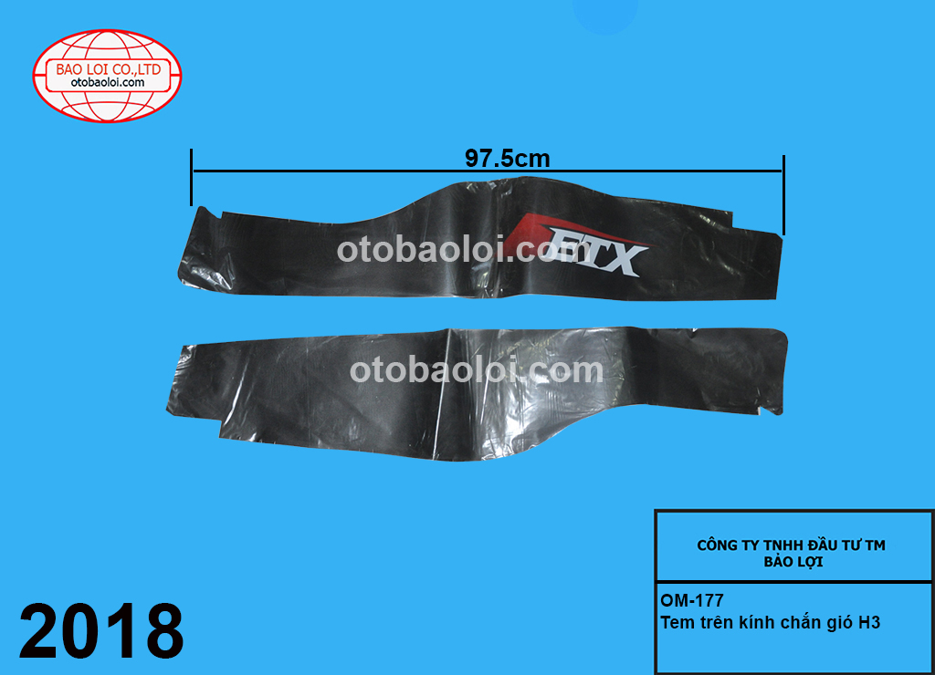 Tem trên kính chắn gió H3