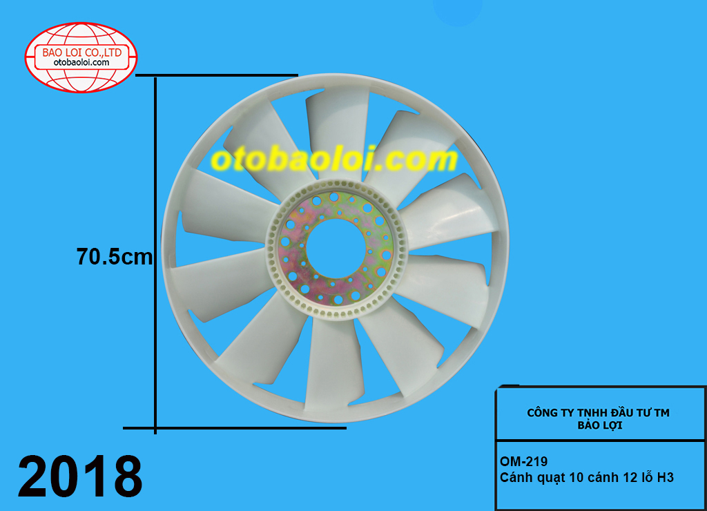 Cánh quạt 10 cánh 12 lỗ H3
