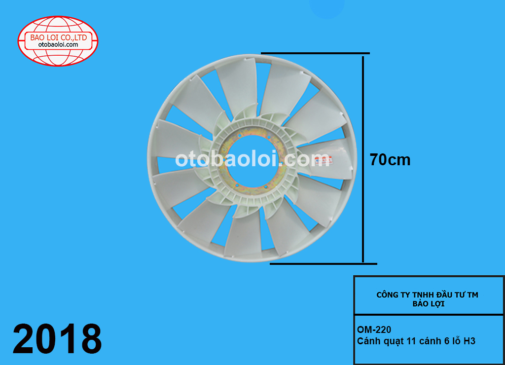 Cánh quạt 11 cánh 6 lỗ H3