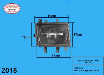 Đèn pha R Hyundai 2.5tan