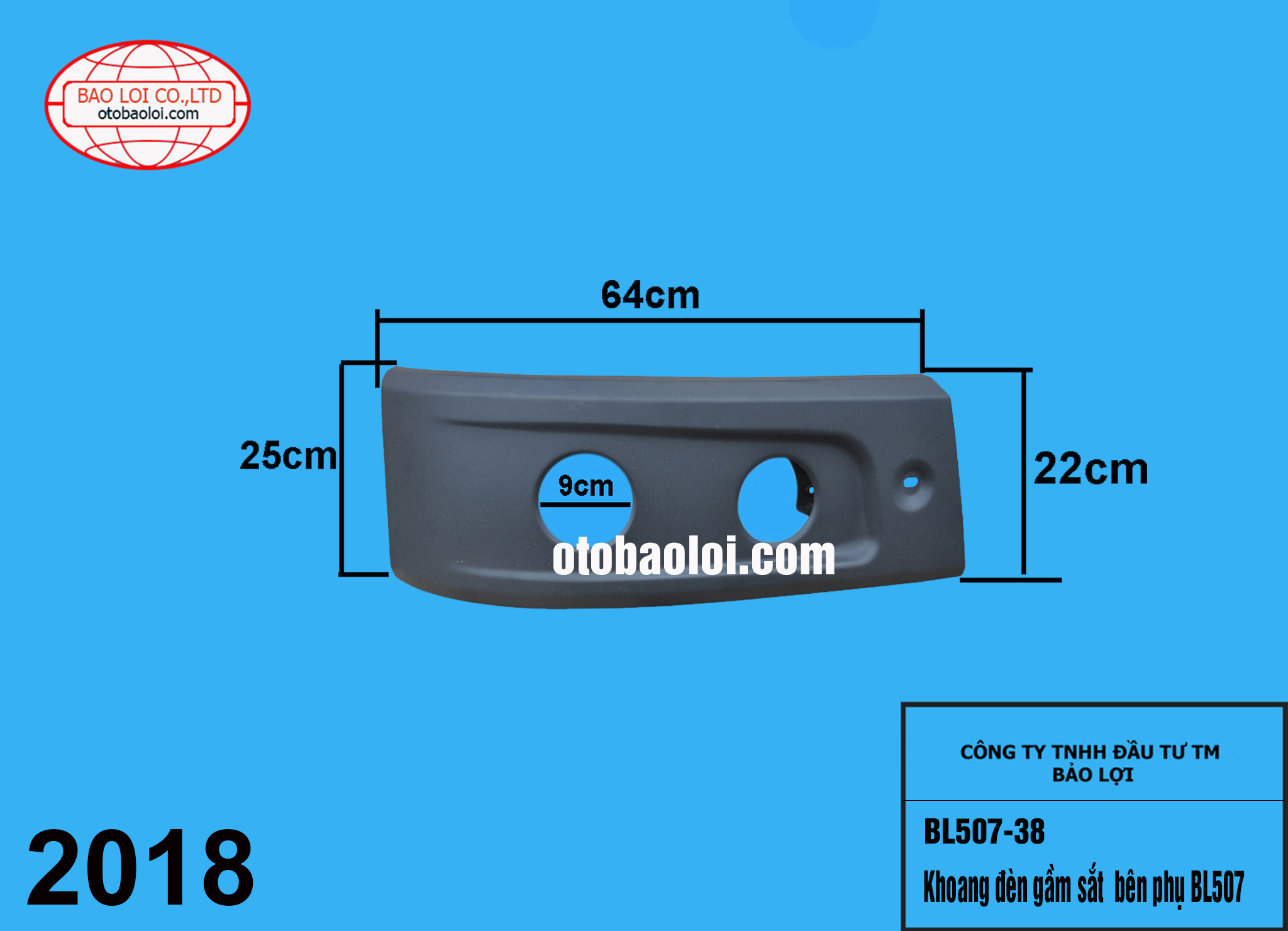 Khoang đèn gầm sắt  bên phụ BL507