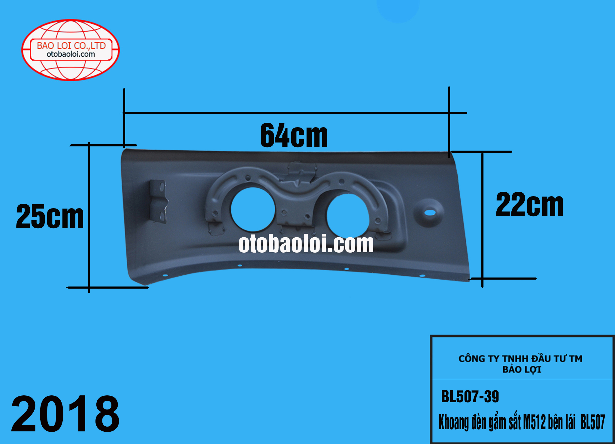 Khoang đèn gầm sắt M512 bên lái  BL507
