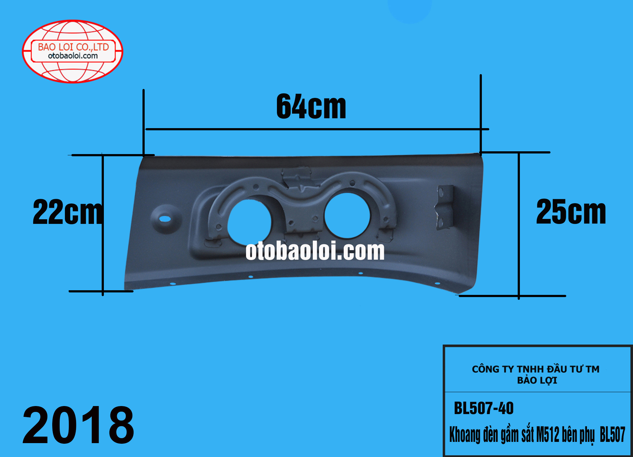 Khoang đèn gầm sắt M512 bên phụ  BL507