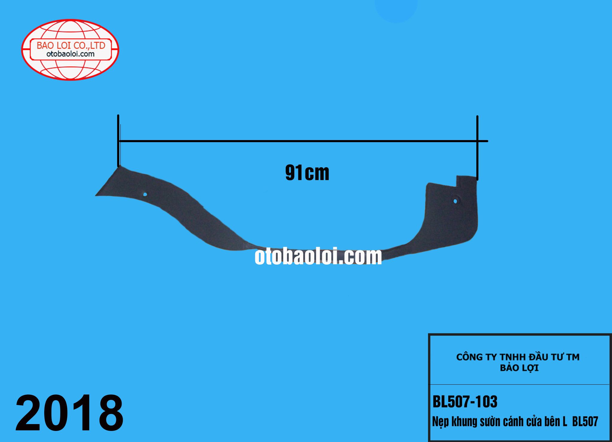 Nẹp khung sườn cánh cửa bên L  BL507