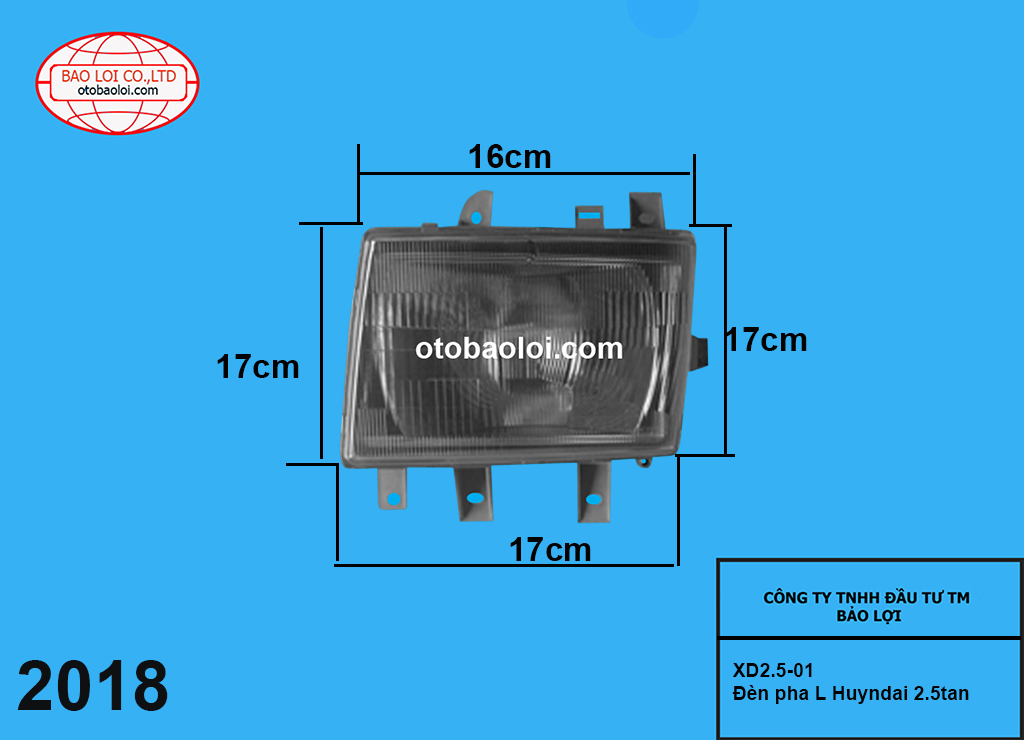 Đèn pha L Huyndai 2.5tan