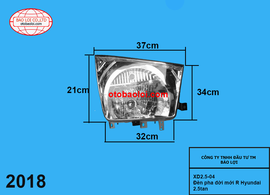 Đèn pha đời mới R Hyundai 3.5tan