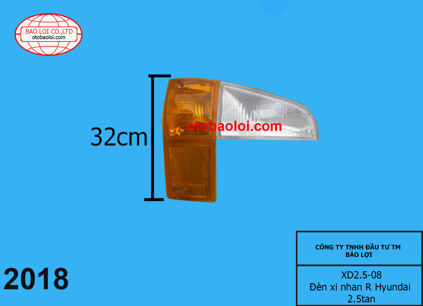 Đèn xi nhan R Hyundai 2.5tan