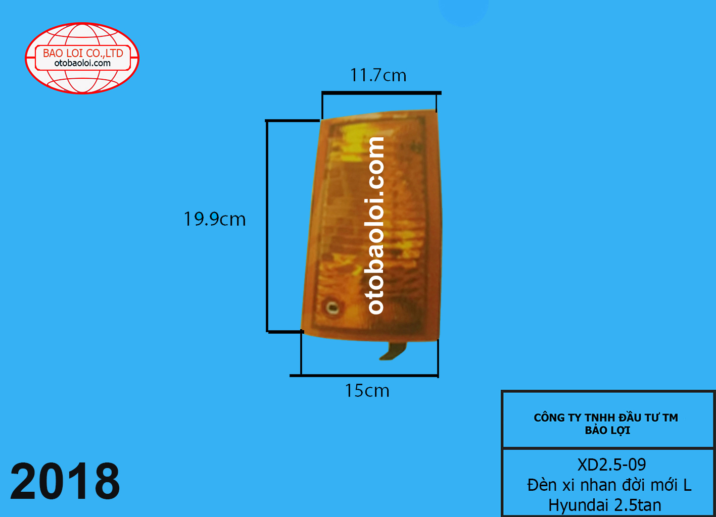 Đèn xi nhan đời mới L Hyundai 3.5tan