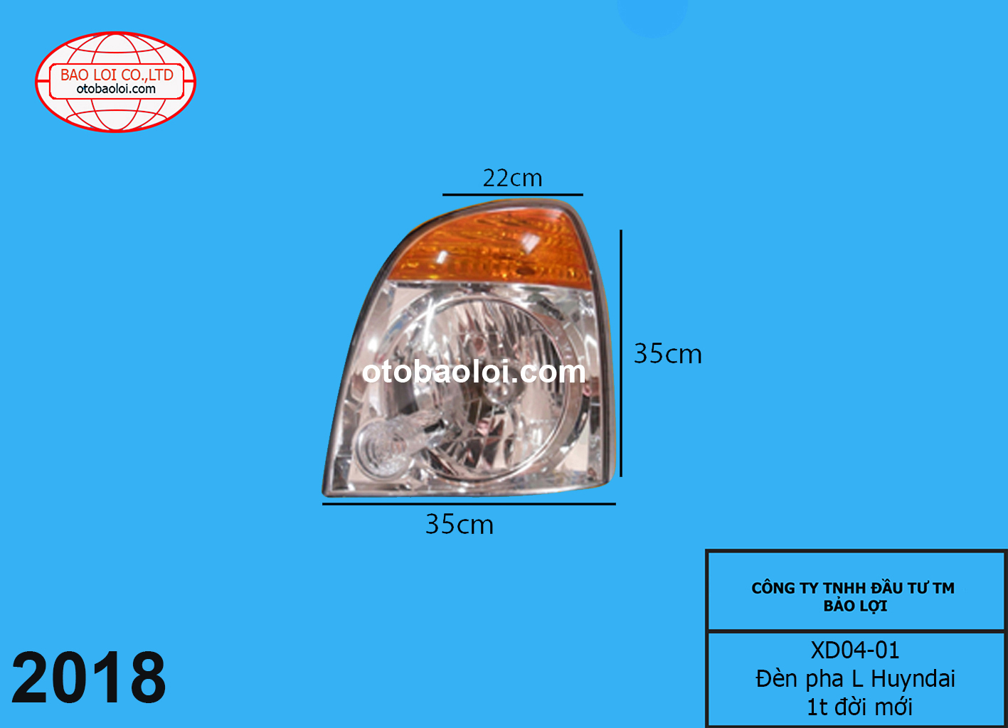 Đèn pha L Huyndai 1t đời mới