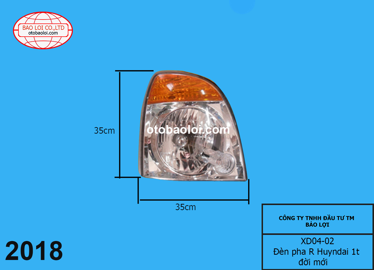 Đèn pha R Huyndai 1t đời mới