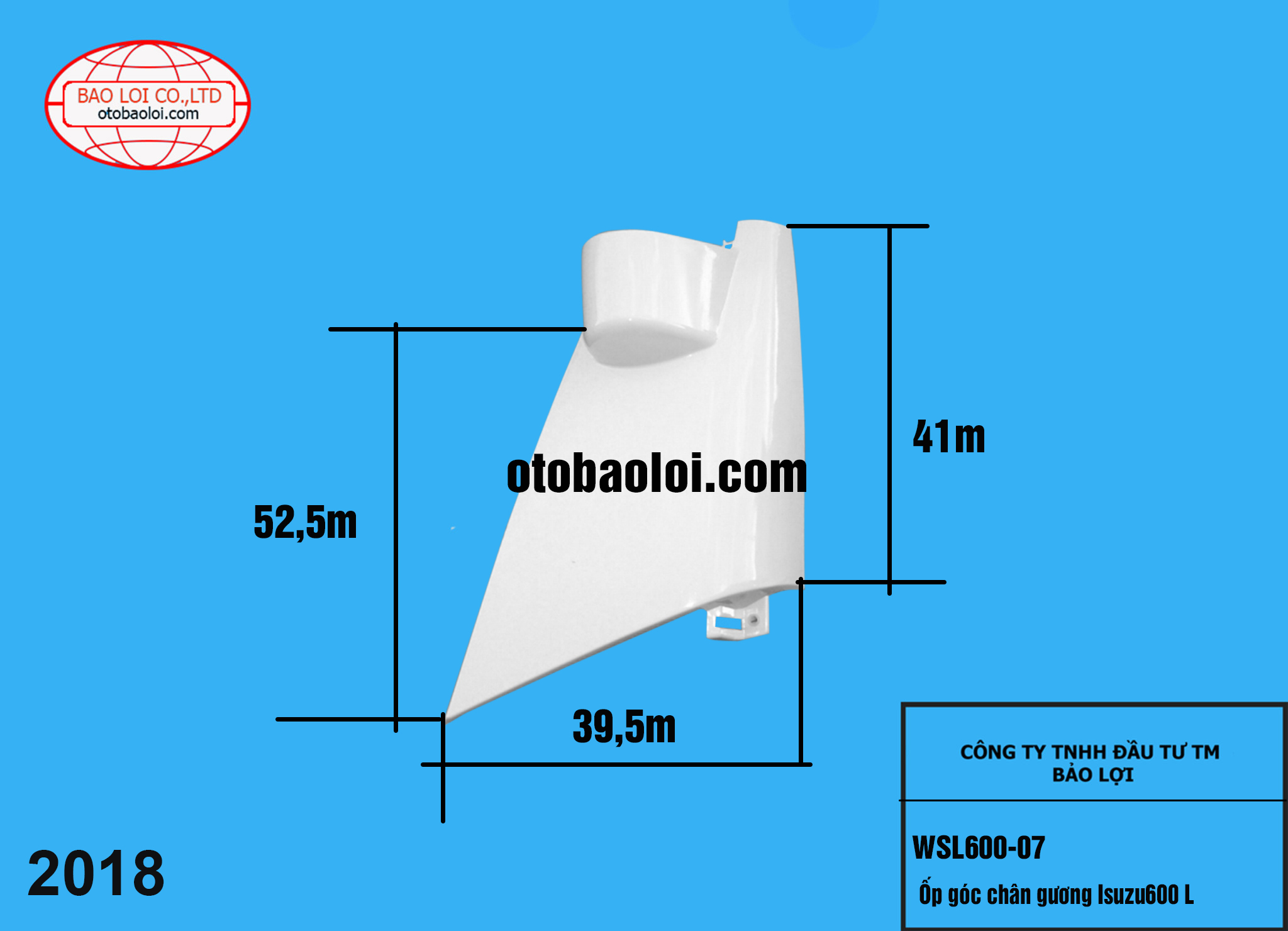 Ốp góc chân gương Isuzu600 L