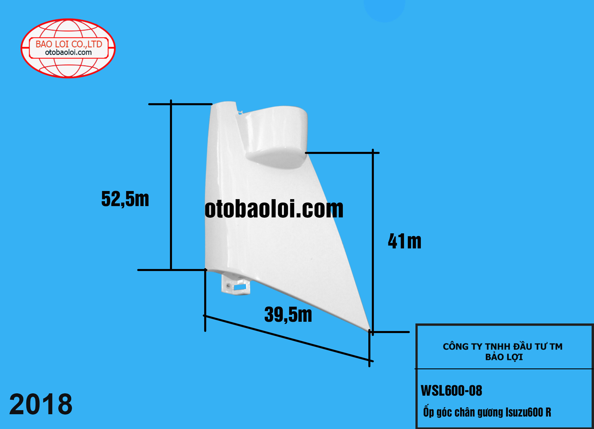 Ốp góc chân gương Isuzu600 R