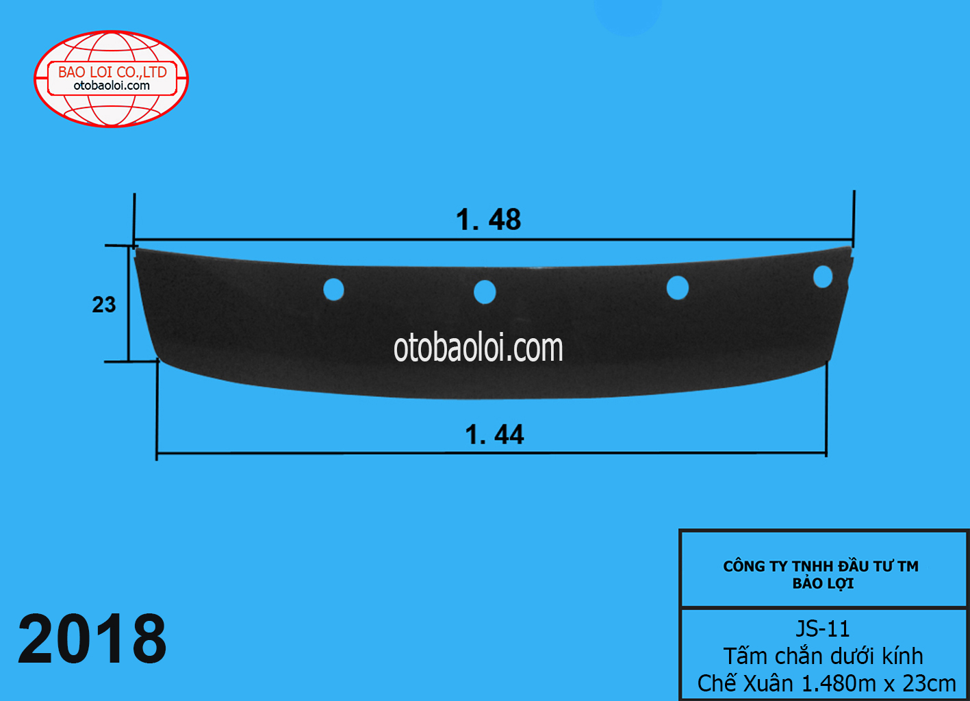 Tấm chắn dưới kính Chế Xuân 1.480m x 23cm