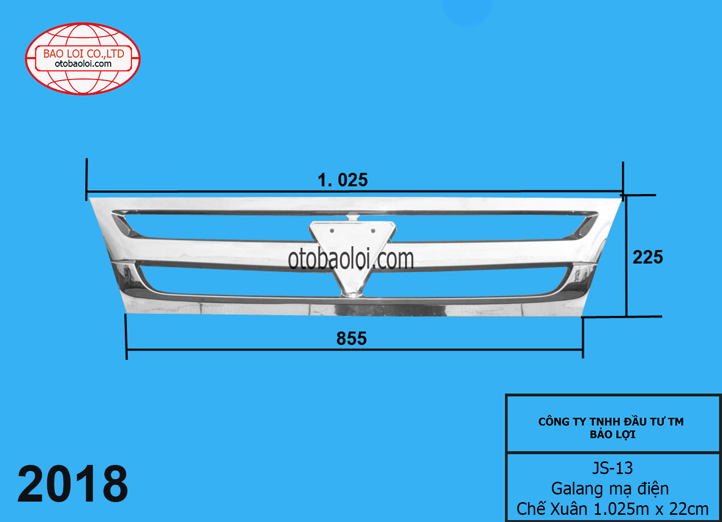 Galang mạ điện Chế Xuân 1.025m x 225cm
