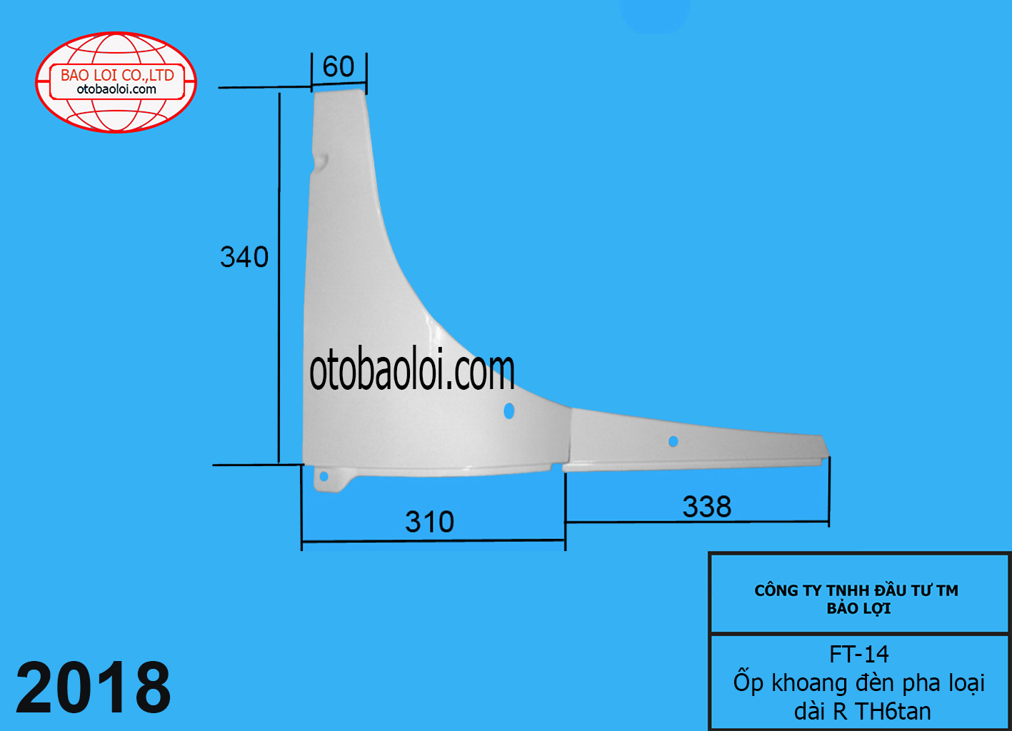 Ốp khoang đèn pha loại dài R TH