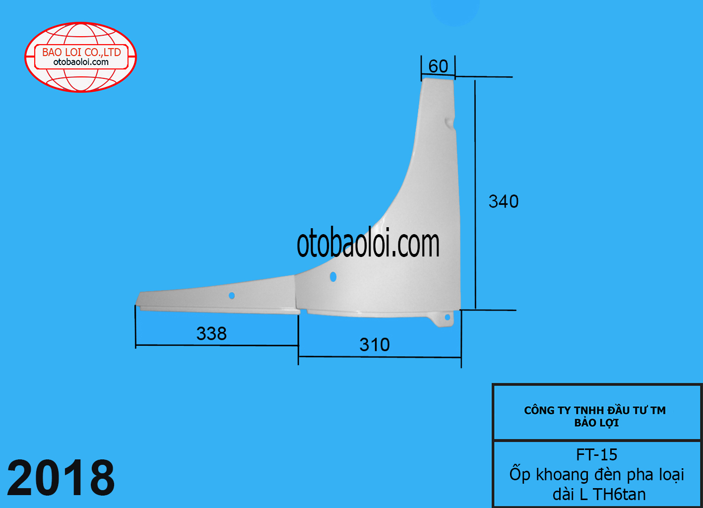 Ốp khoang đèn pha loại dài L TH