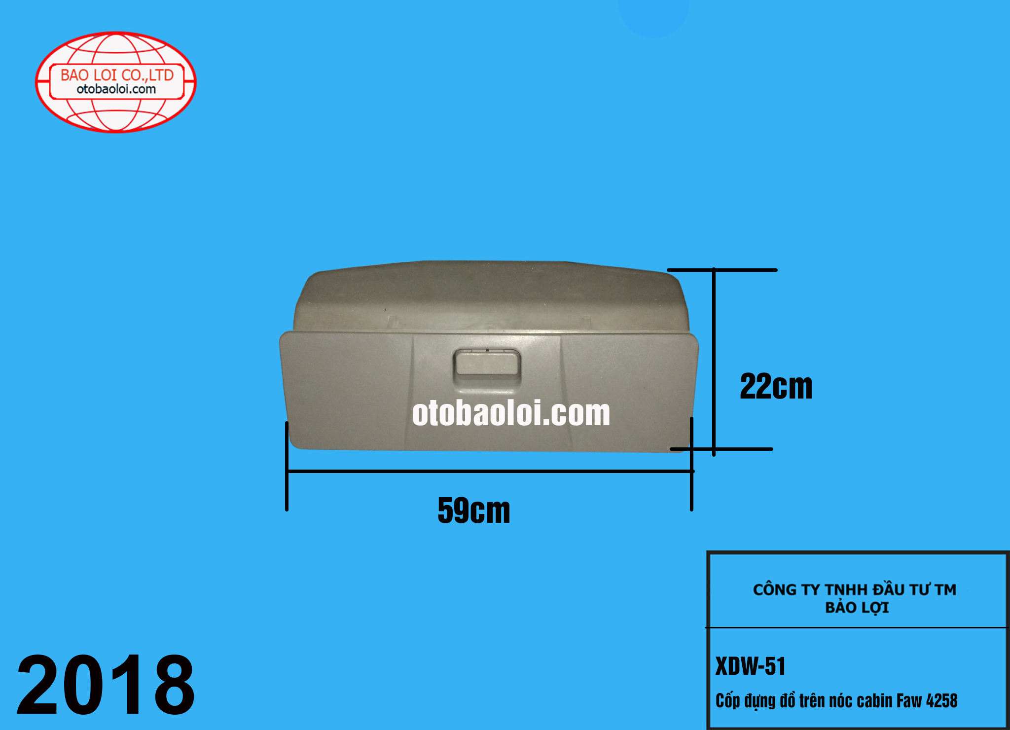 Hộp Cốp đựng đồ trên nóc cabin Faw 4258