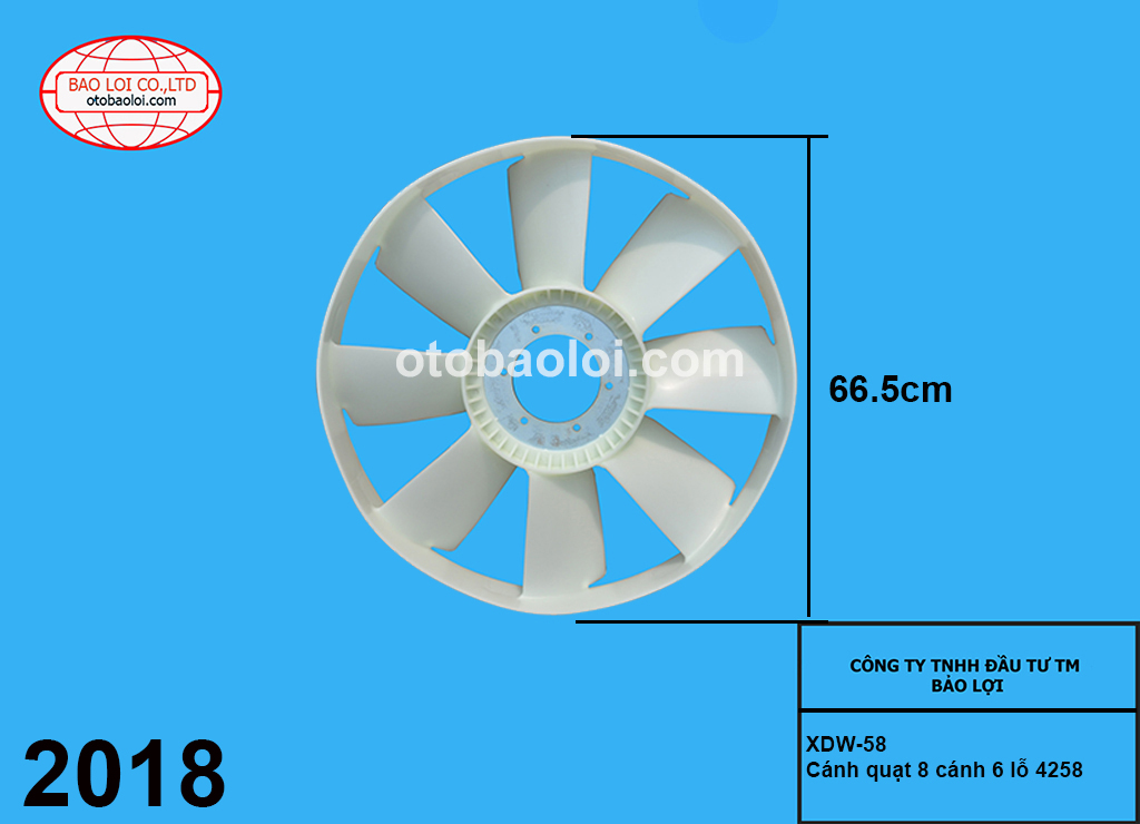 Cánh quạt 8 cánh 6 lỗ 4258