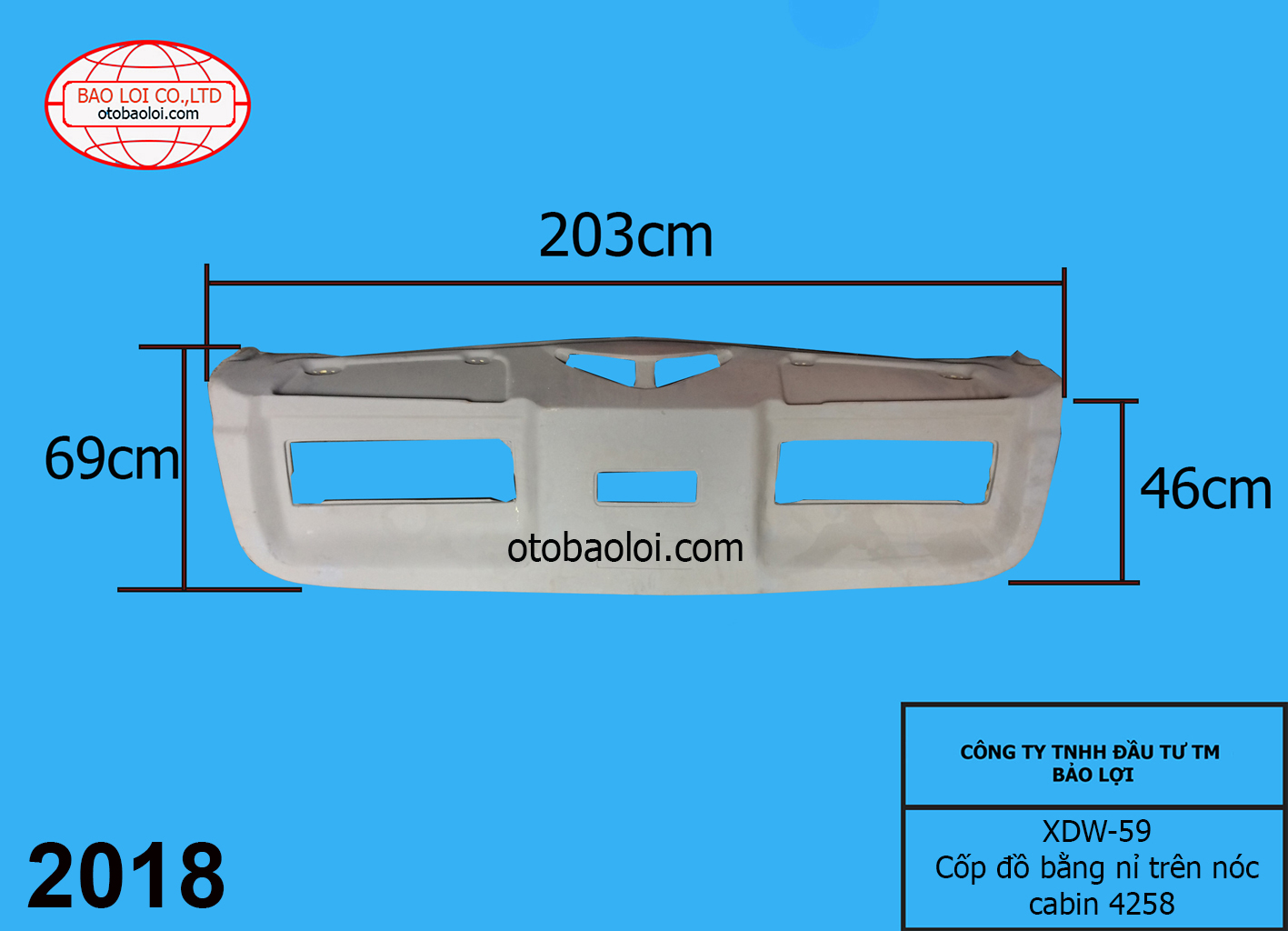 Cốp đồ bằng nỉ trên nóc cabin 4258