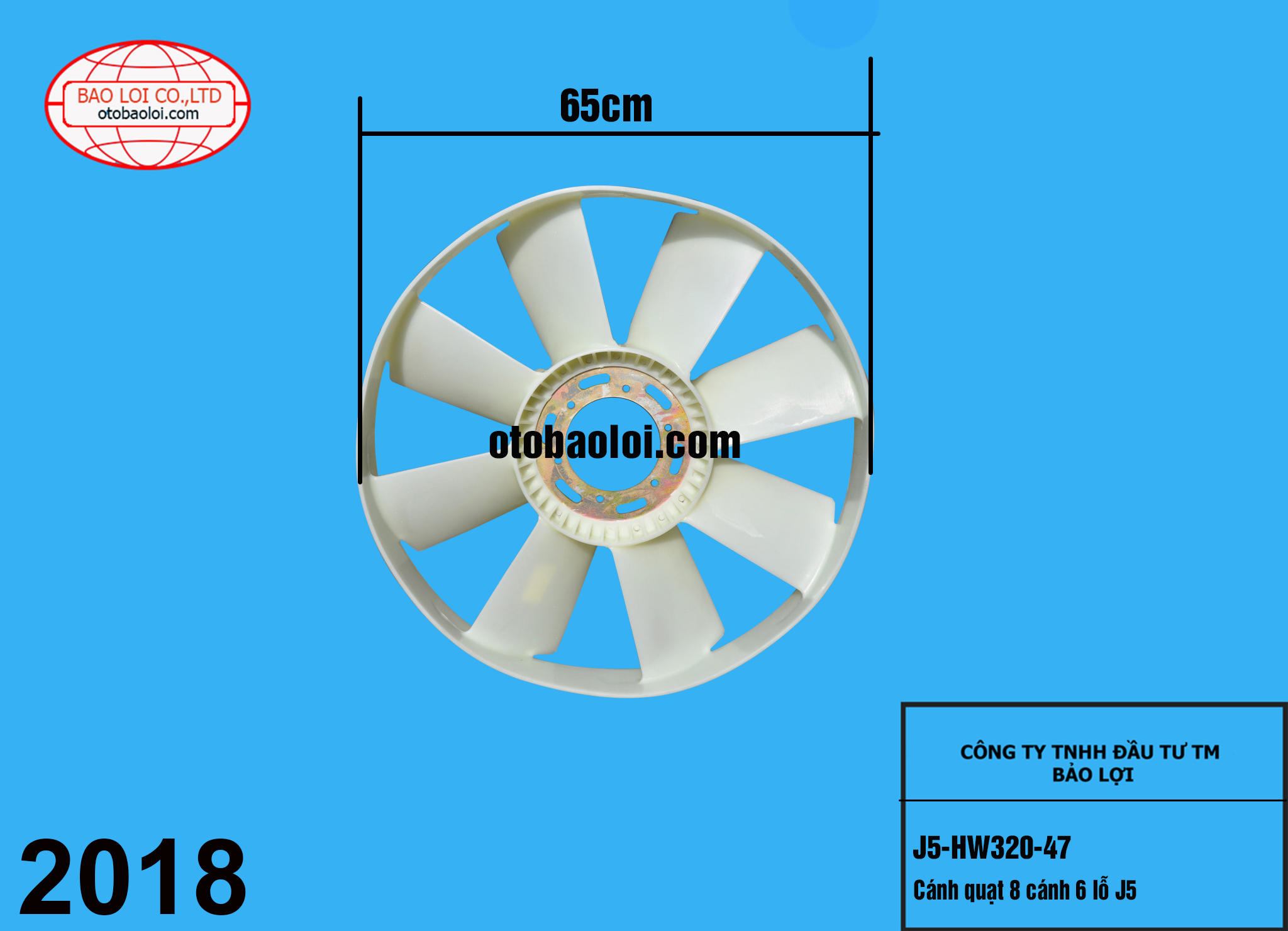 Cánh quạt 8 cánh 6 lỗ J5