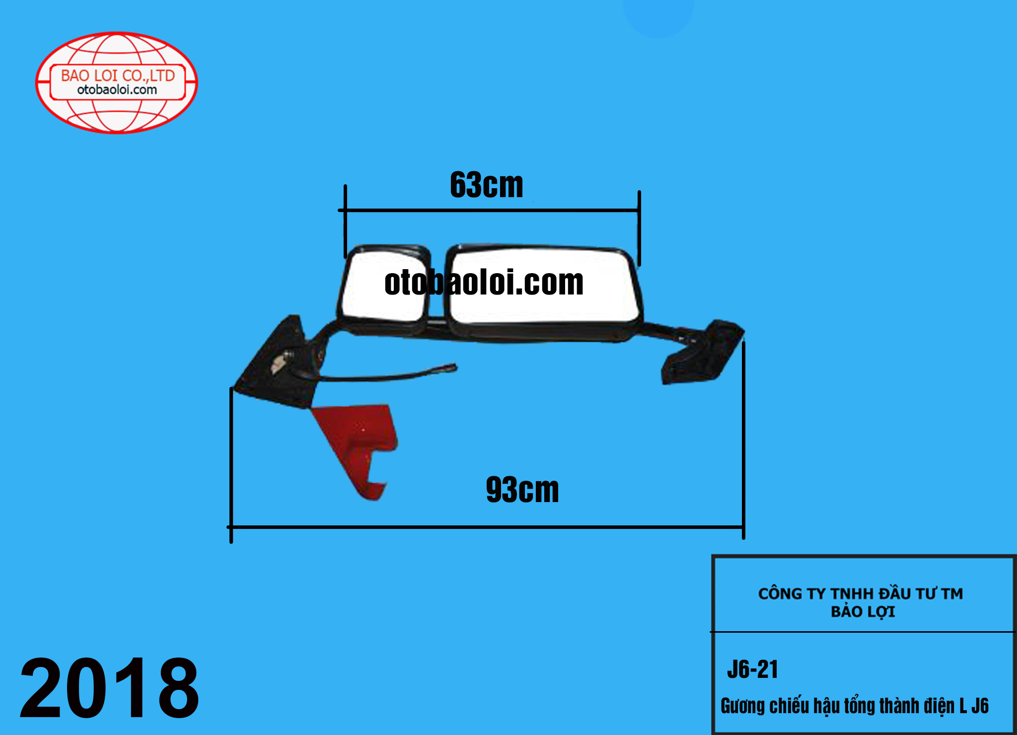 Gương chiếu hậu tổng thành điện L J6