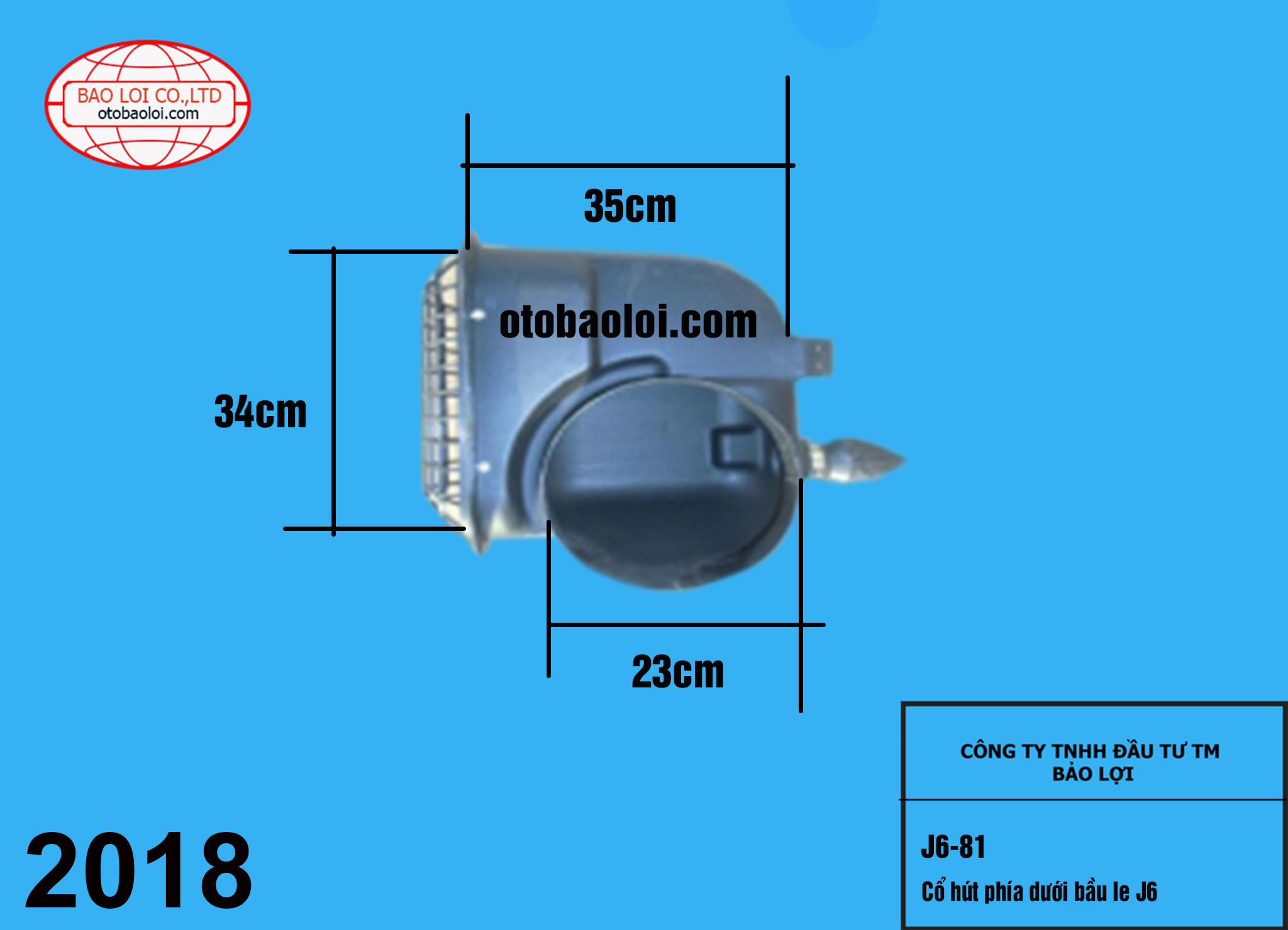 Cổ hút phía dưới bầu le J6