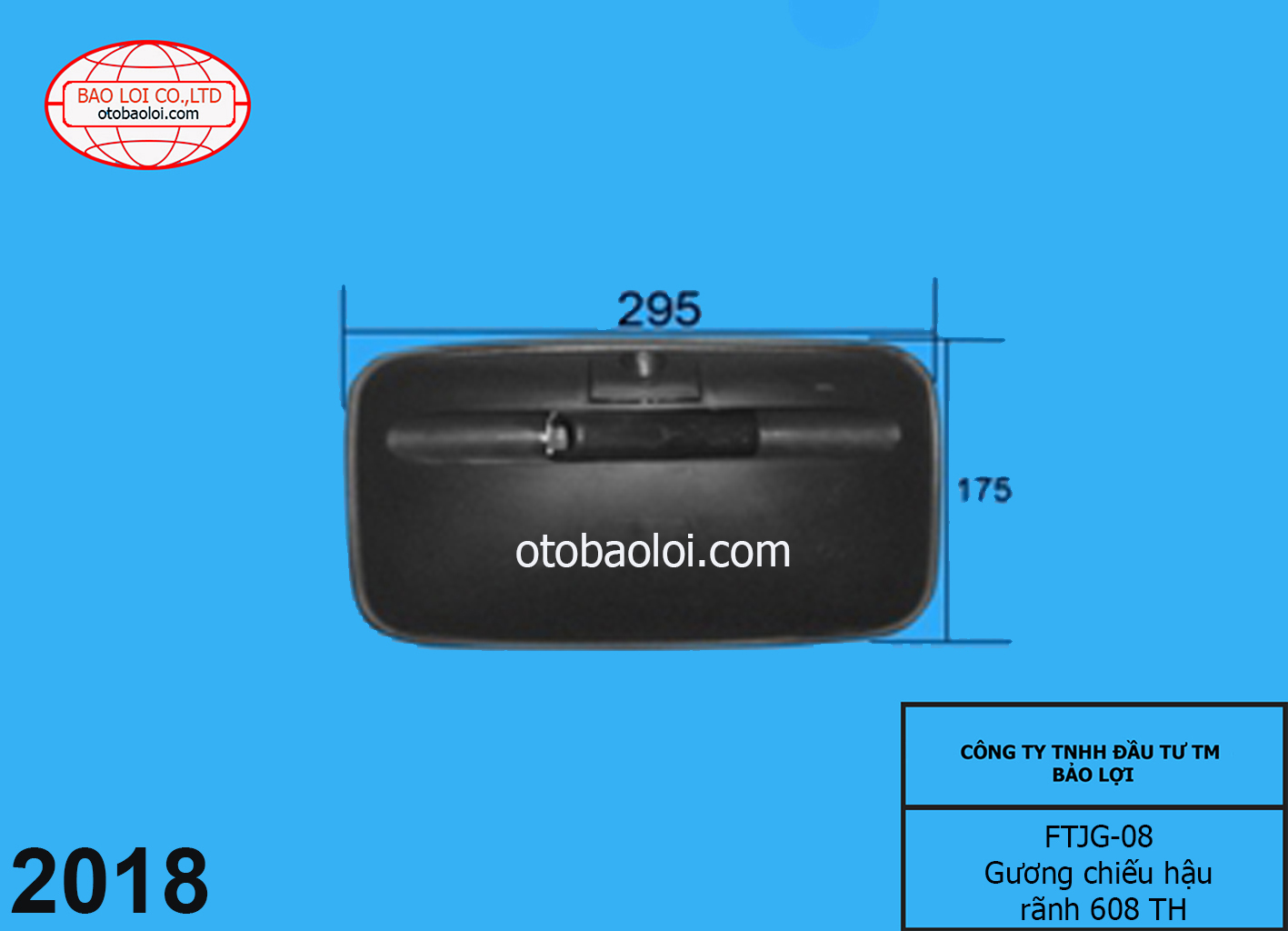 Gương chiếu hậu rãnh 608 TH