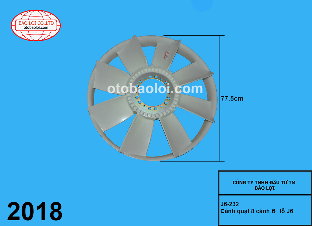 Cánh quạt 8 cánh 6 lỗ J6