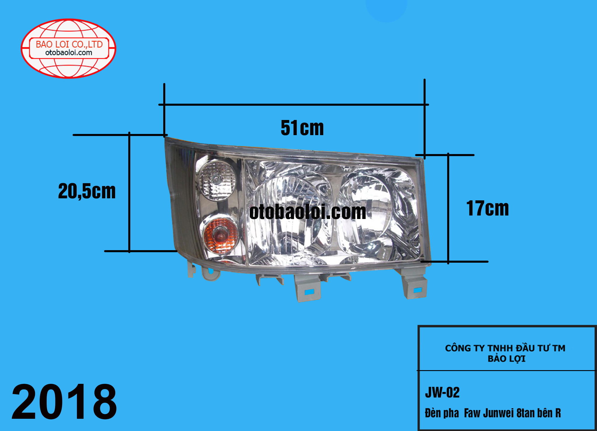Đèn pha  Faw Junwei 8tan bên R