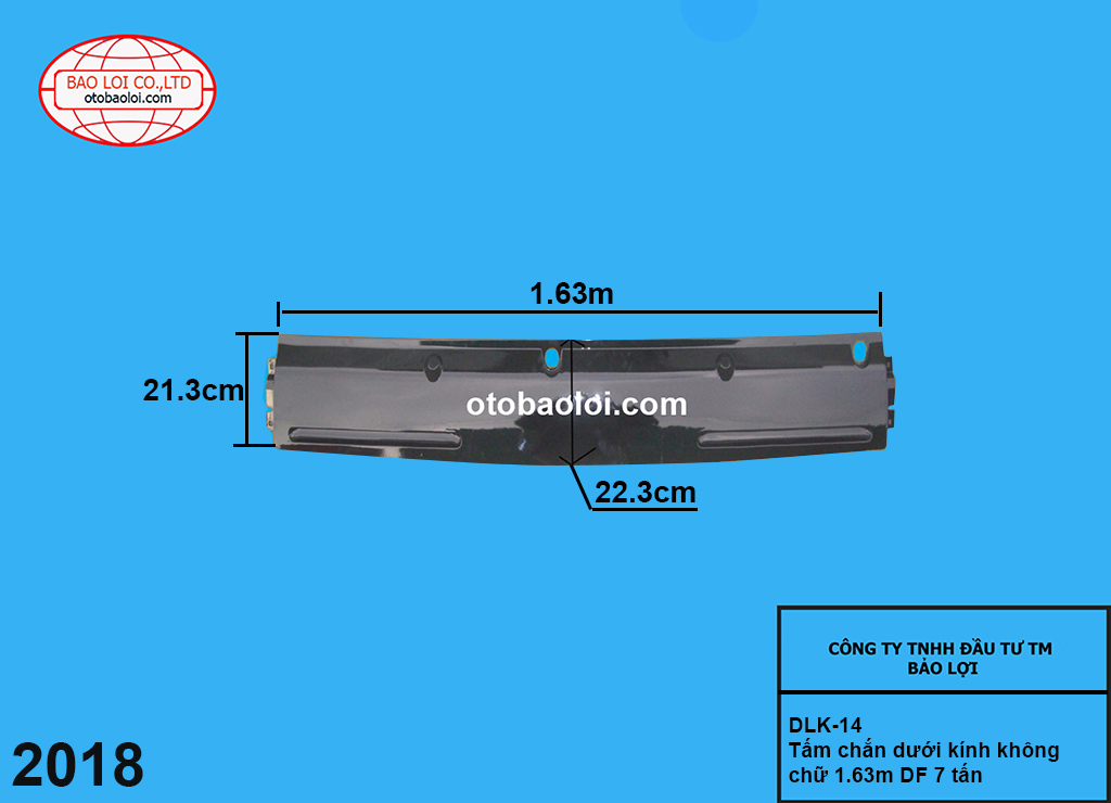 Tấm chắn dưới kính không chữ 1.63m DF 7 tấn