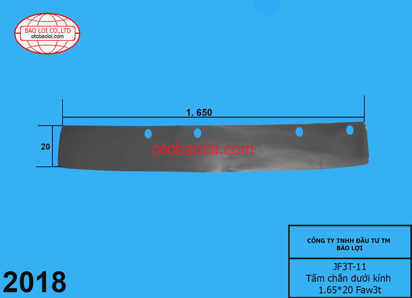 Tấm chắn dưới kính 1.65*20 Faw3t