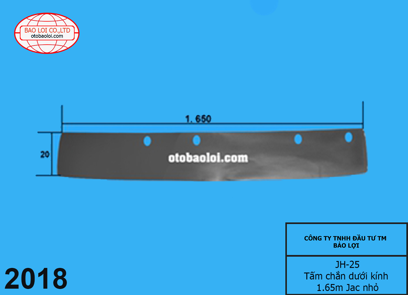 Tấm chắn dưới kính 1.65m Jac nhỏ