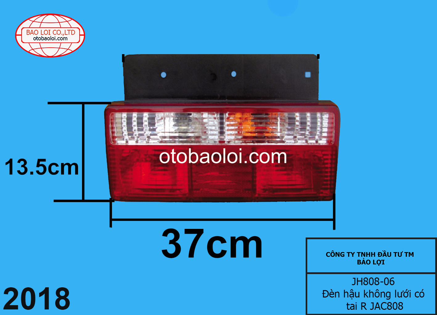 Đèn hậu không lưới có tai R JAC808