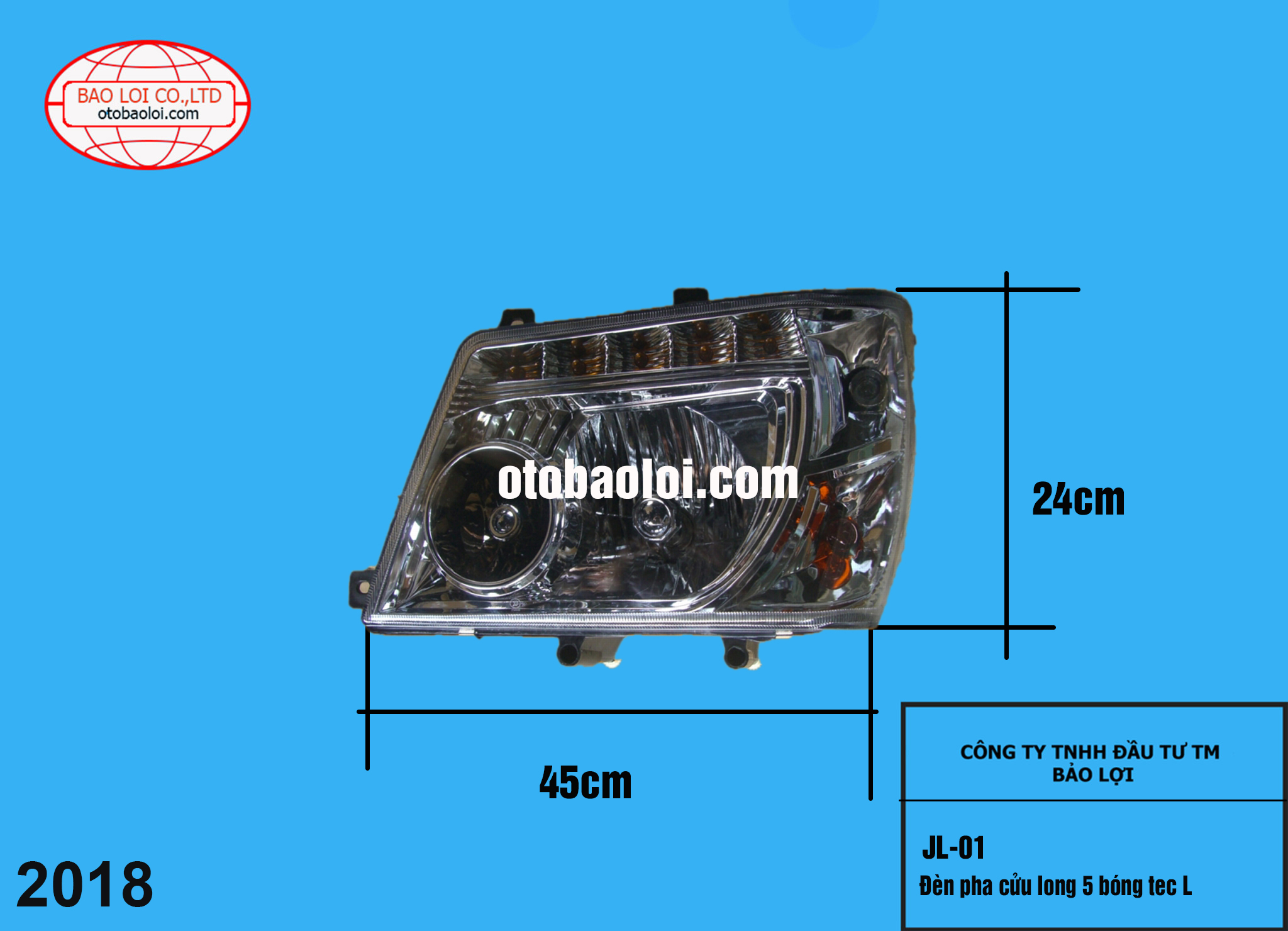 Đèn pha cửu long 5 bóng tec L