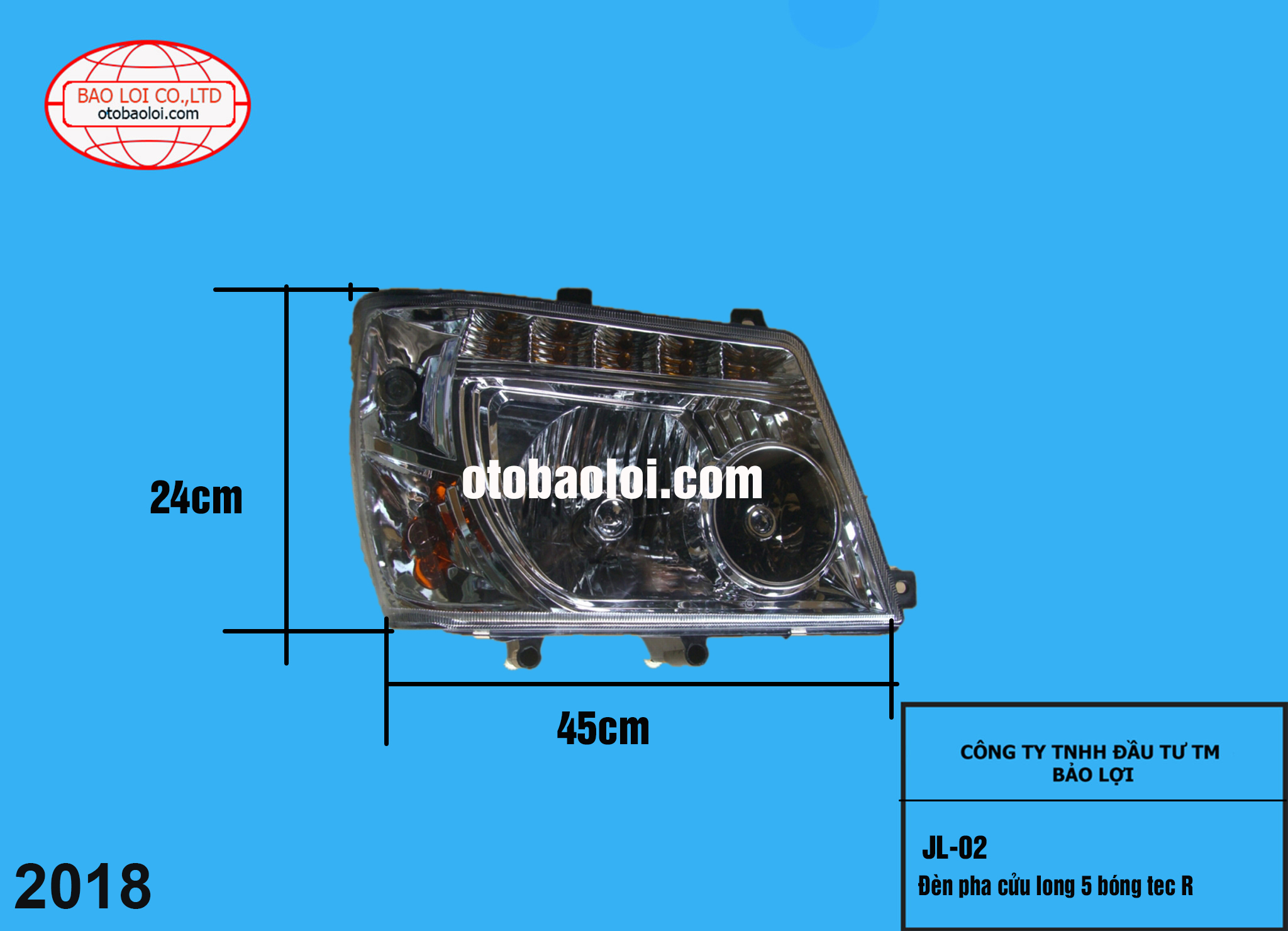 Đèn pha cửu long 5 bóng tec R