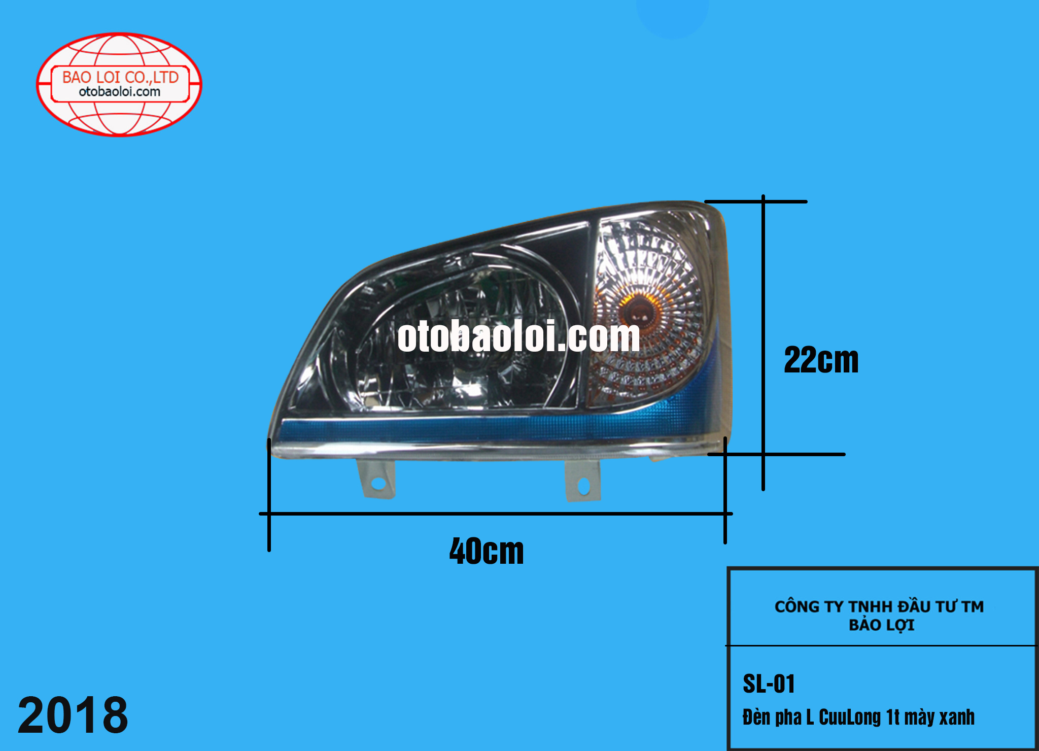 Đèn pha L CuuLong 1t mày xanh
