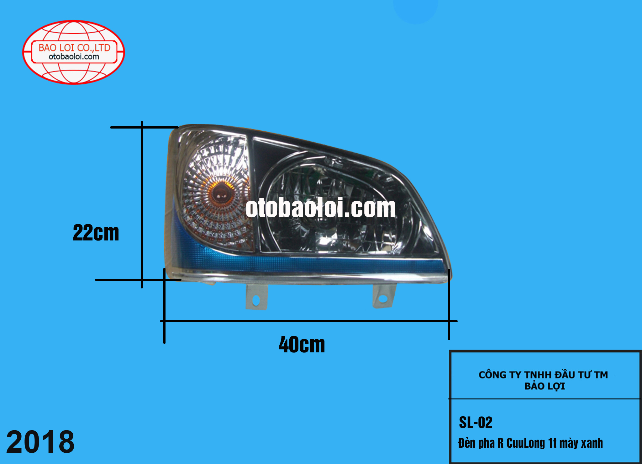 Đèn pha R CuuLong 1t mày xanh