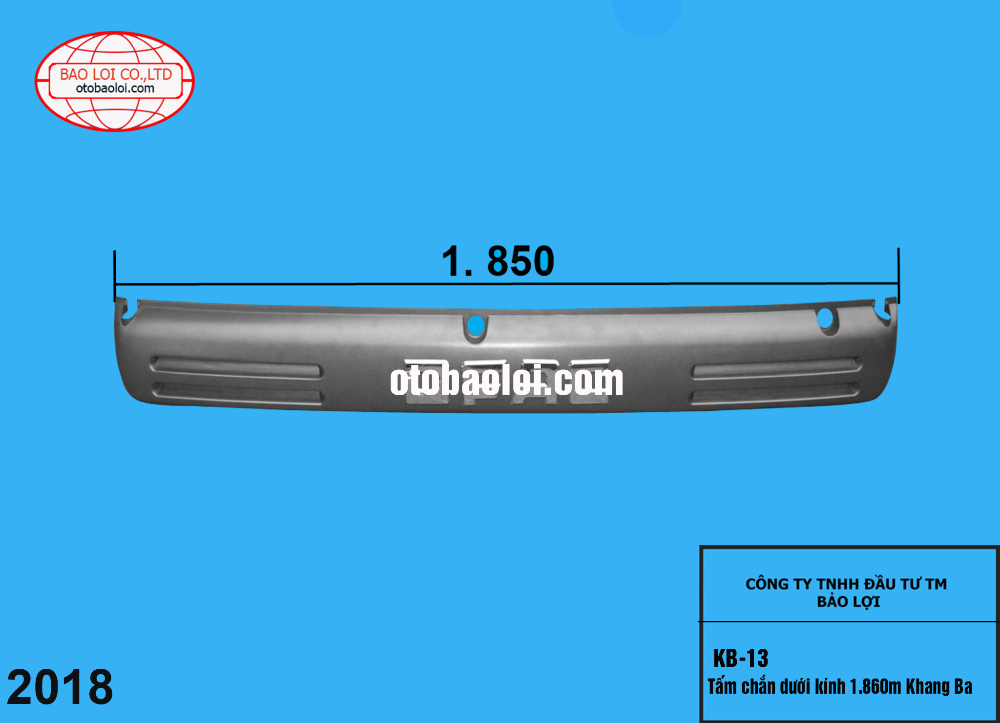 Tấm chắn dưới kính 1.860m Khang Ba