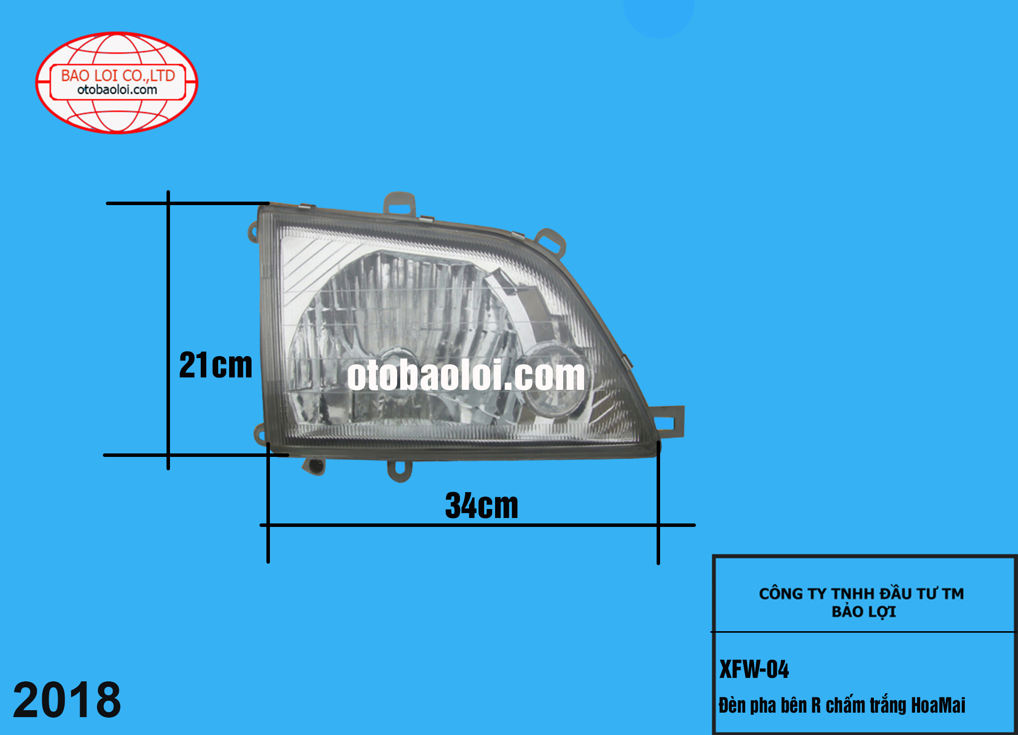 Đèn pha bên R chấm trắng HoaMai