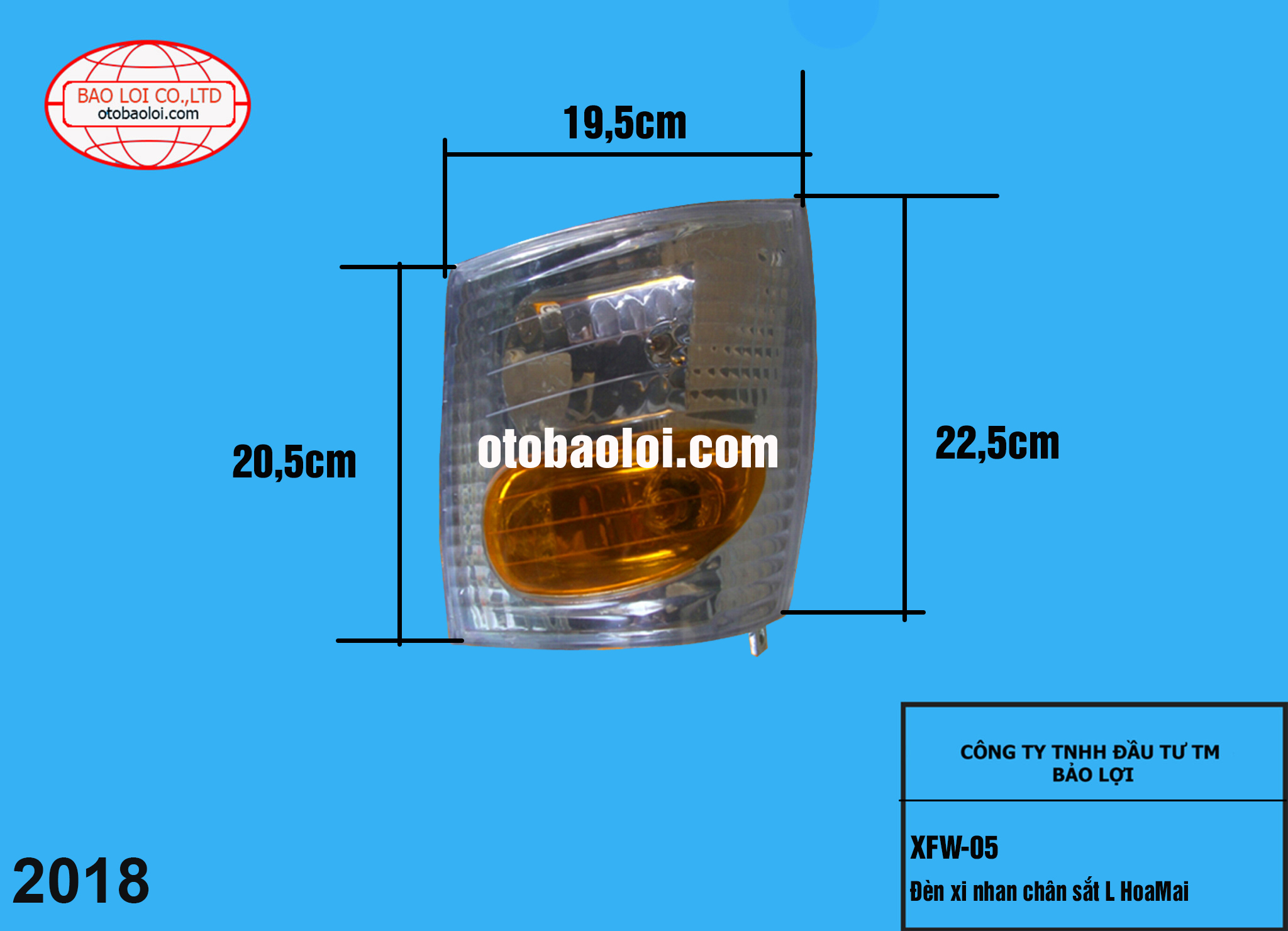 Đèn xi nhan chân sắt L HoaMai