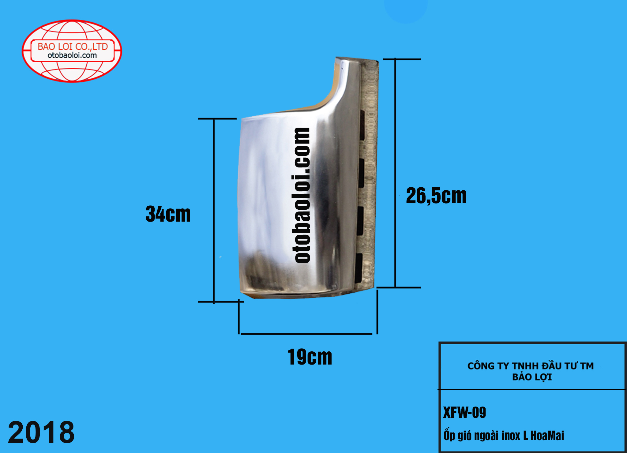 Ốp gió ngoài inox L HoaMai