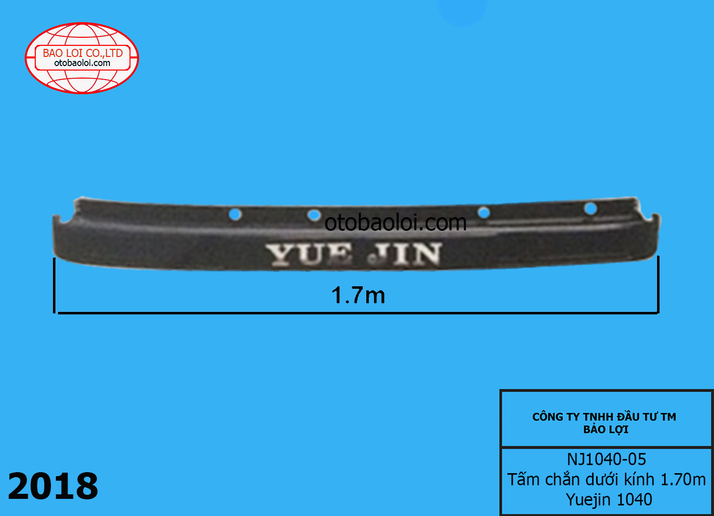 Tấm chắn dưới kính 1.70m Yuejin 1040
