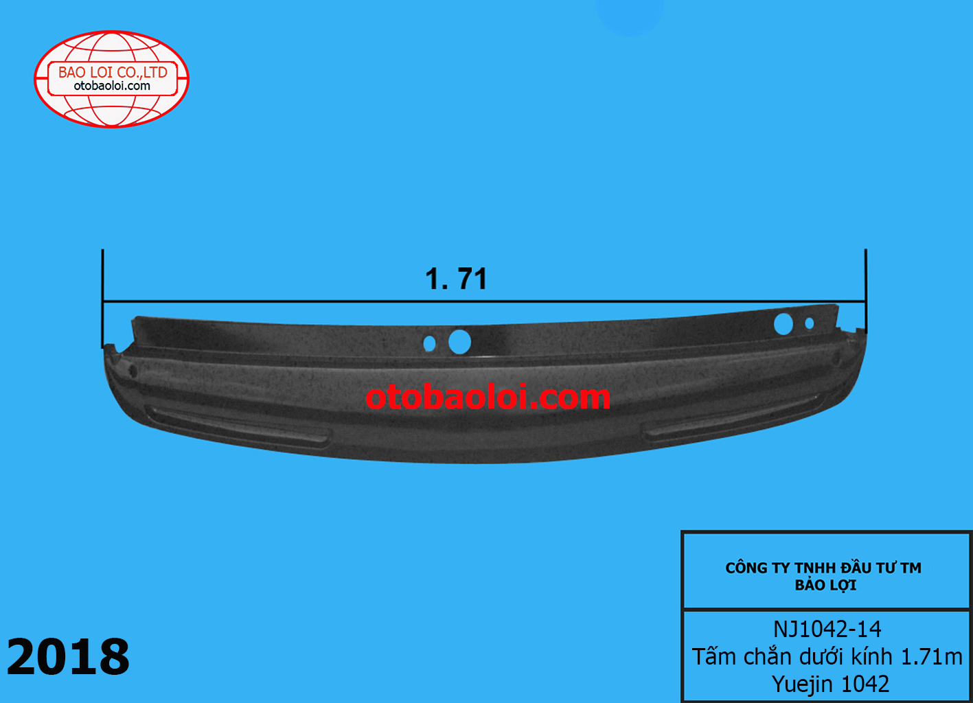 Tấm chắn dưới kính 1.71m Yuejin 1042