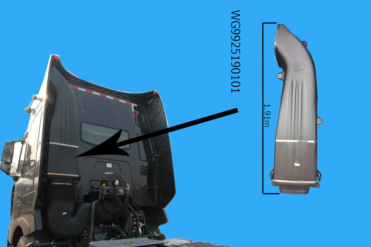 Ống hút gió phía sau cabin WG9925190101Howo A7