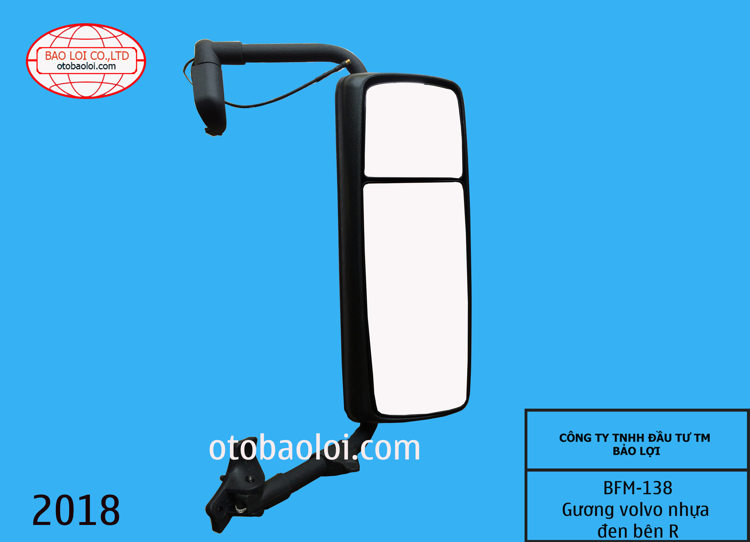 Gương volvo nhựa đen bên R